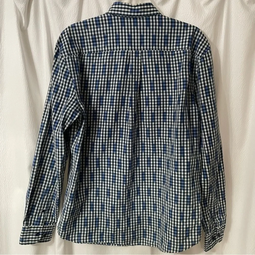 Johnnie-O Mens Hangin Out Button Up Shirt Blue Plaid Brush‎ Long Sleeve Medium - Picture 3 of 5